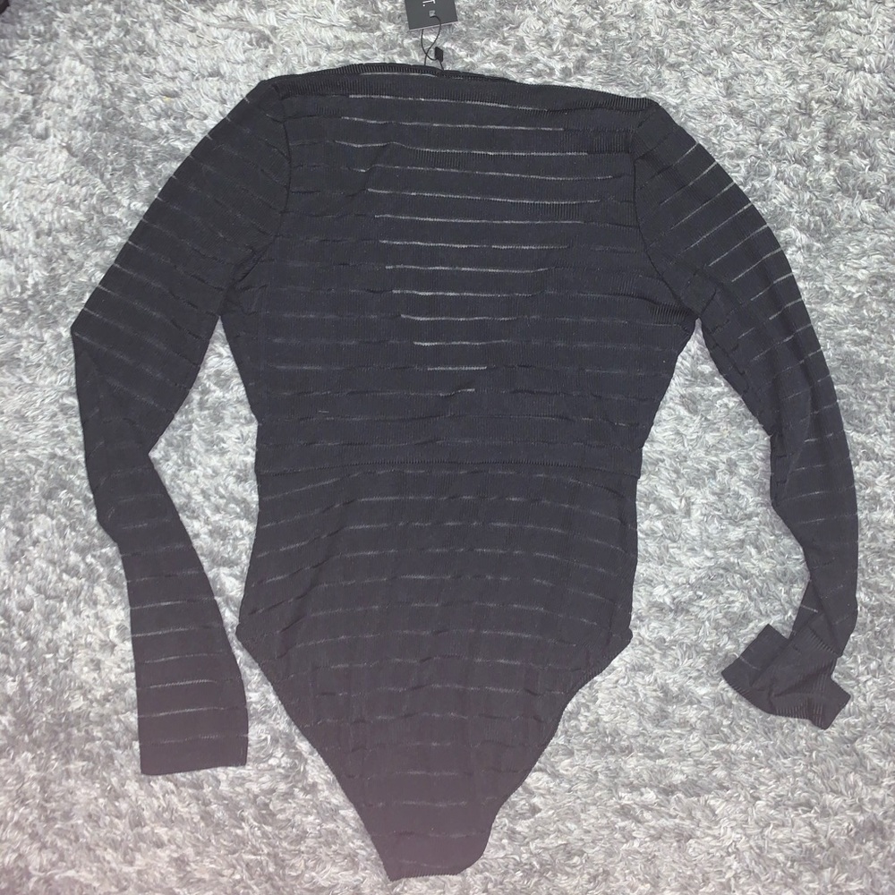 black plunge neck body suit - Picture 4 of 7